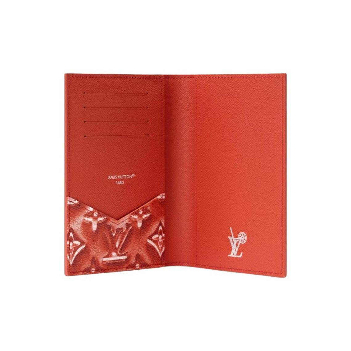 LOUIS VUITTON Ice Cube Monogram Coated Canvas and Faux Leather Passport Holder - Pomegranate Red - M28595
