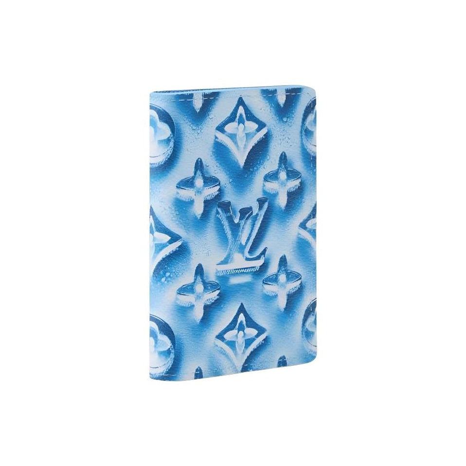LOUIS VUITTON Pocket Organizer Classic Logo Print Coated Canvas Card Holder - Blueberry Blue - M28622