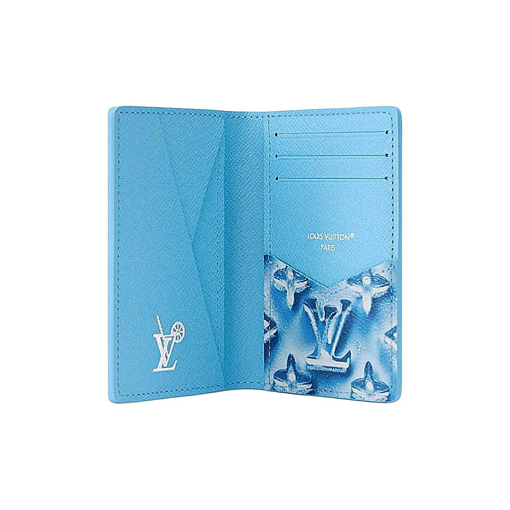 LOUIS VUITTON Pocket Organizer Classic Logo Print Coated Canvas Card Holder - Blueberry Blue - M28622