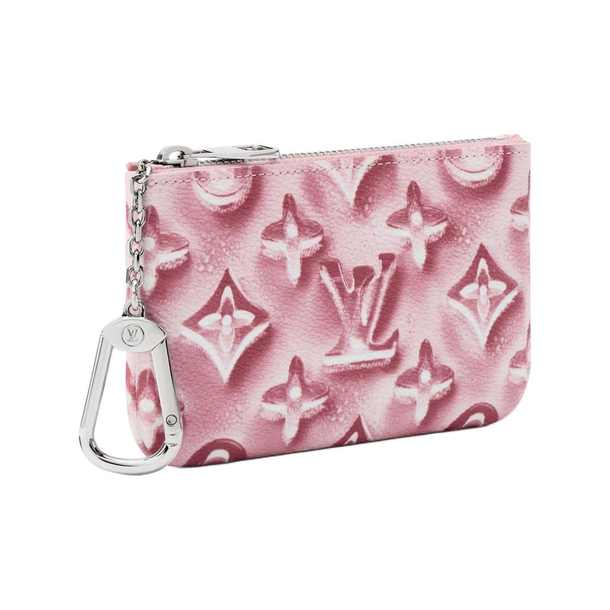 LOUIS VUITTON Extra Small Monogram Coated Canvas Key Pouch - Frozen Marshmallow Pink - M28665