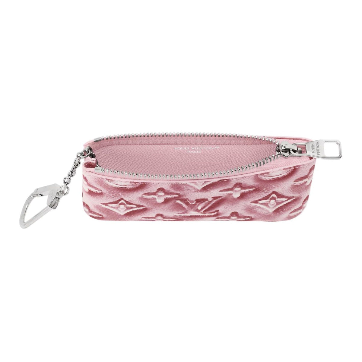 LOUIS VUITTON Extra Small Monogram Coated Canvas Key Pouch - Frozen Marshmallow Pink - M28665