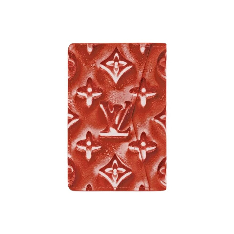 LOUIS VUITTON Pocket Organizer Monogram Coated Canvas Card Holder - Frozen Pomegranate Red - M28624