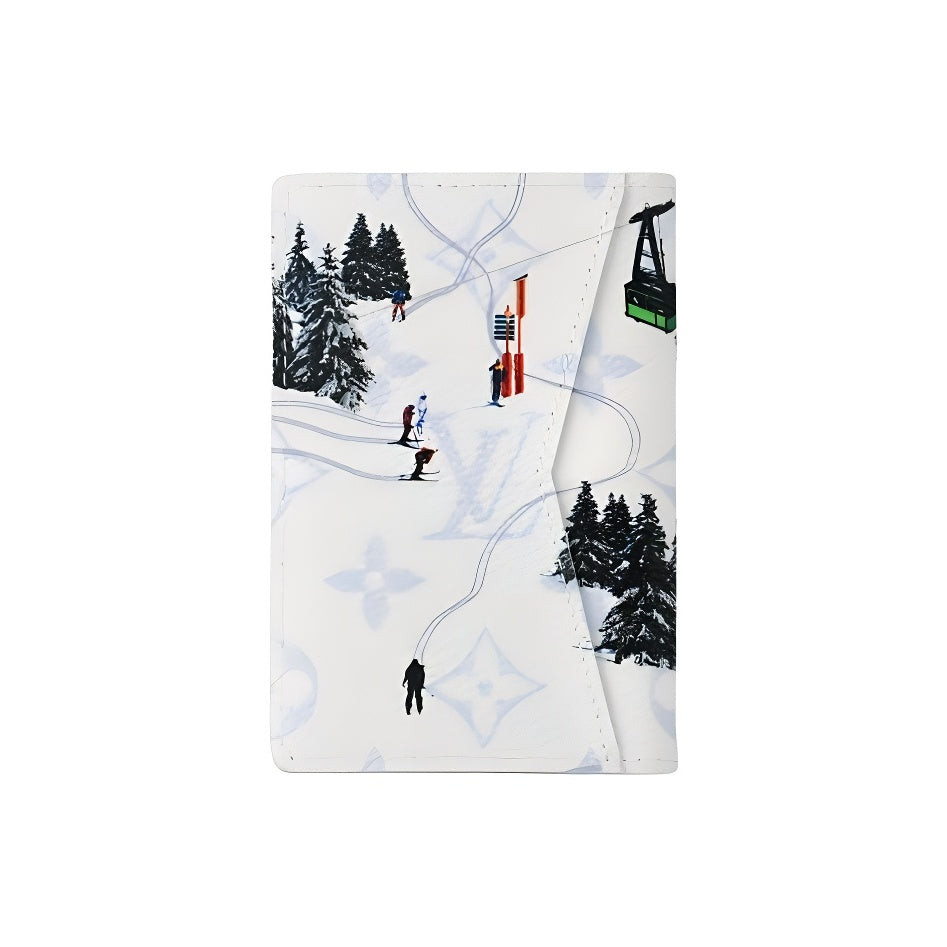LOUIS VUITTON Colored Monogram Card Holder White Ski Collection M14882